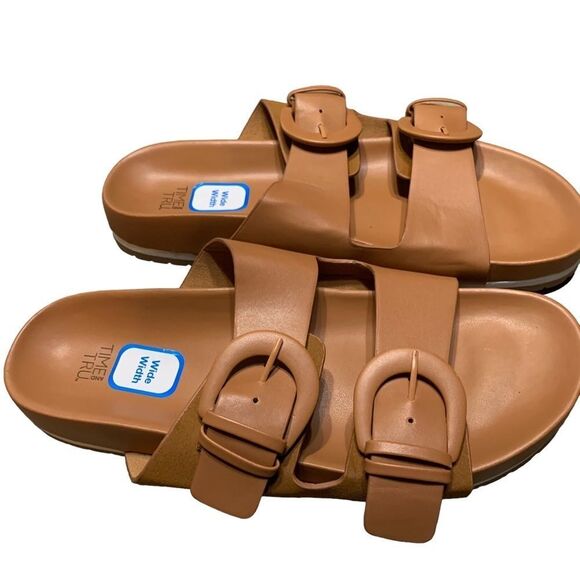 Time and Tru Women's Dressy Footbed Slides in Cognac - Size 10 - Picture 5 of 6